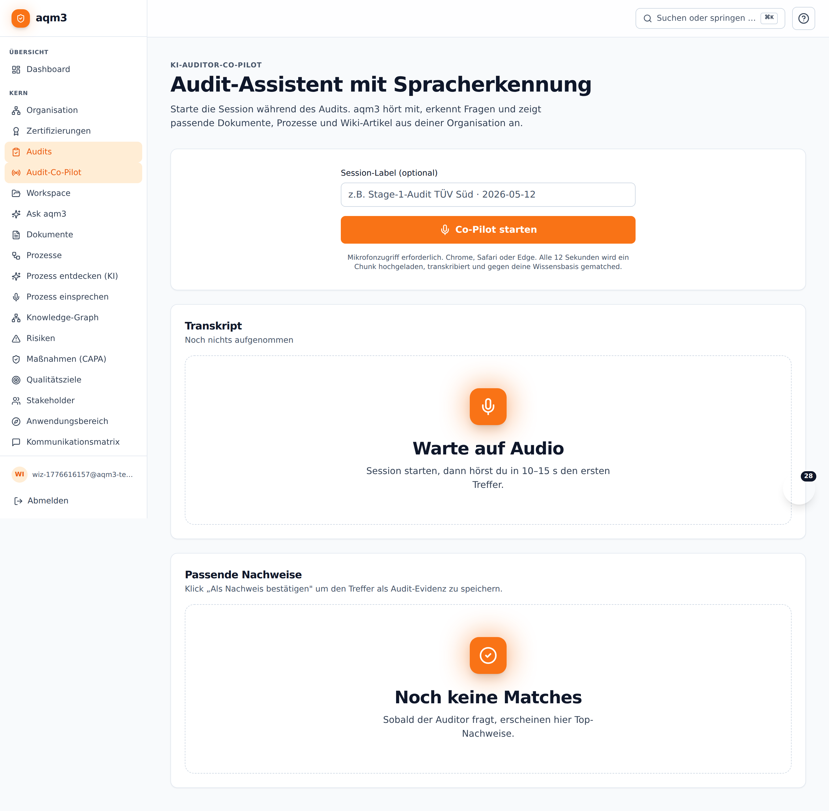 Der Auditor fragt. aqm3 findet den Nachweis.