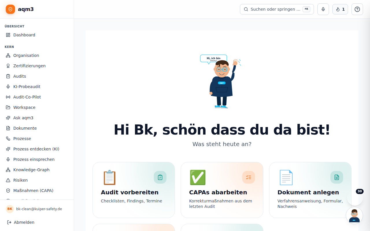 Quick-Start-Checkliste mit Fortschritt